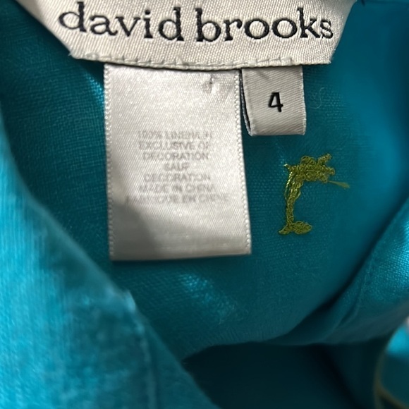 David Brooks 100% linen top Embroidered palm trees - Picture 6 of 6